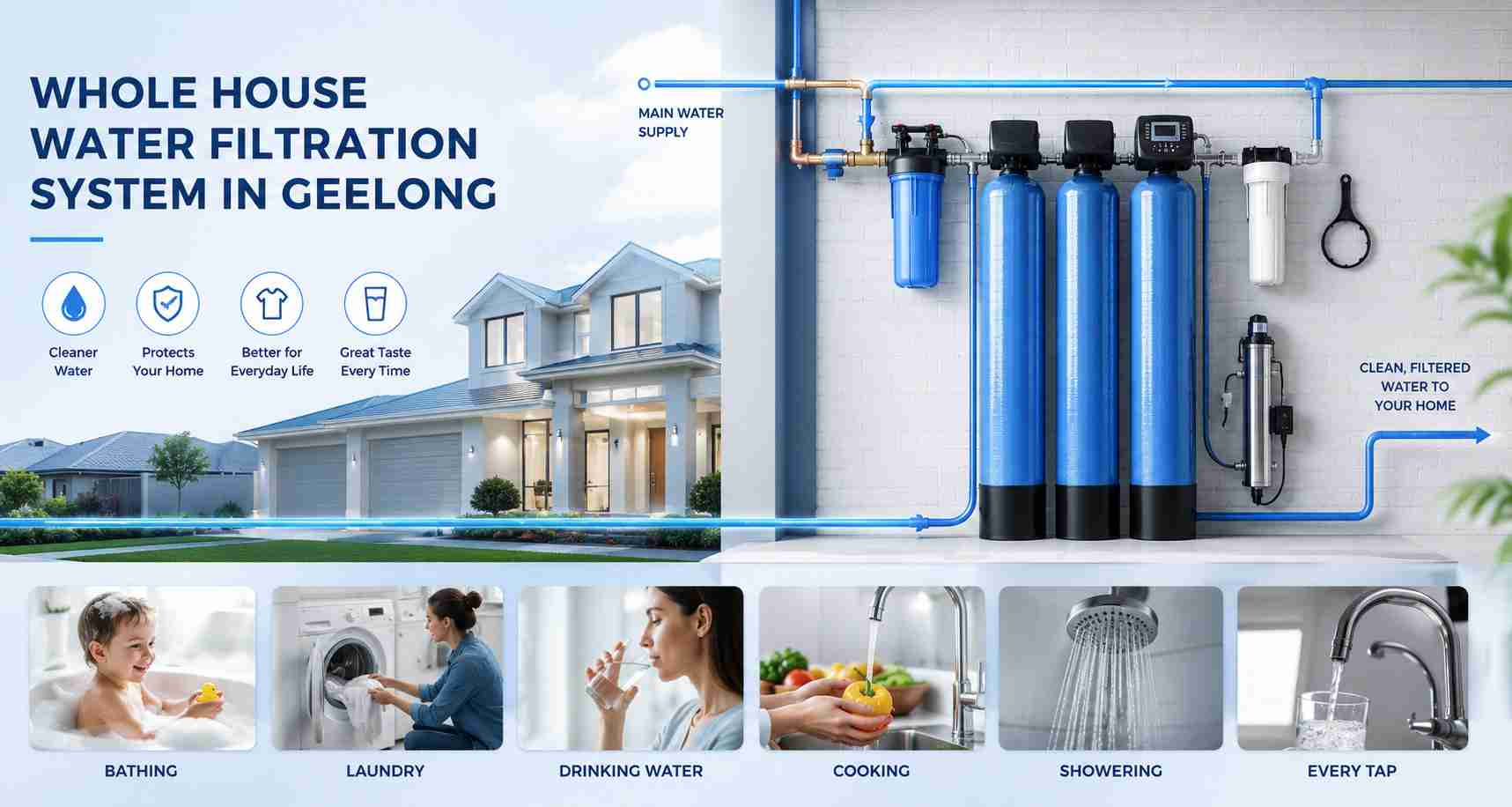 Geelong water filtration system for the whole house